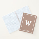 Monogram eenvoudig Initiaal met beige beige toned Notitieboek (Binnen)