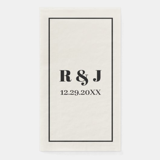 Monogram Eenvoudig Minimalistisch Aangepaste Naam  Servet (Voorkant)