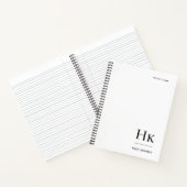 Monogram Eenvoudig Minimalistisch Wit Gepersonalis Notitieboek (Binnen)