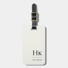 Monogram Eenvoudig Modern Eenvoudig Ivoor Wit Klas Bagagelabel