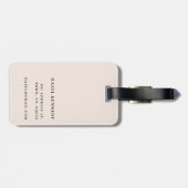 Monogram Eenvoudig Modern Elegant Blush Pink Class Bagagelabel (Achterkant horizontaal)