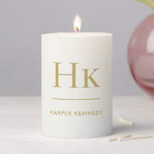 Monogram Eenvoudig Modern Ivoor Gouden Monogram