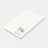 Monogram Eenvoudig Modern Ivoorwit Monogram Post-it® Notes (Schuin)