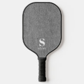 Monogram Eenvoudig Modern LT Grijs Denim Print Pickleball Paddle (Voorkant)