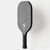 Monogram Eenvoudig Modern LT Grijs Denim Print Pickleball Paddle (Links)