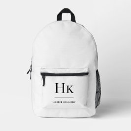 Monogram Eenvoudig Modern Minimalistisch Chic Mono Bedrukte Rugzak