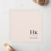 Monogram Eenvoudig Modern Monogrammed Social Notec Notitiekaartje (Voorkant / Achterkant in situ)