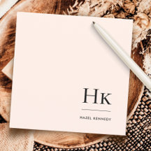 Monogram Eenvoudig Modern Monogrammed Social Notec
