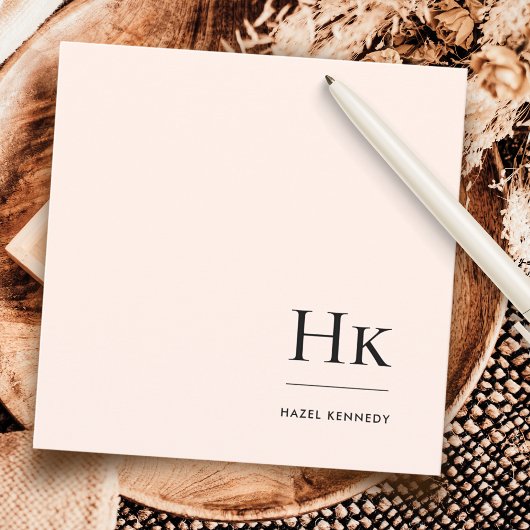 Monogram Eenvoudig Modern Monogrammed Social Notec Notitiekaartje