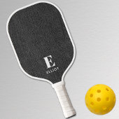 Monogram Eenvoudig Modern Zwart & Wit Denim Print Pickleball Paddle