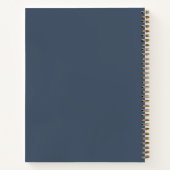 Monogram Eenvoudig Navyblauw Goud Gepersonaliseerd Notitieboek (Achterkant)