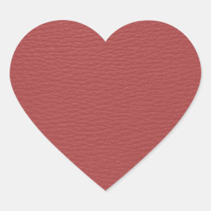 Monogram eenvoudig rood met leder hart sticker