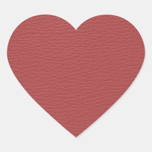 Monogram eenvoudig rood met leder hart sticker (Voorkant)