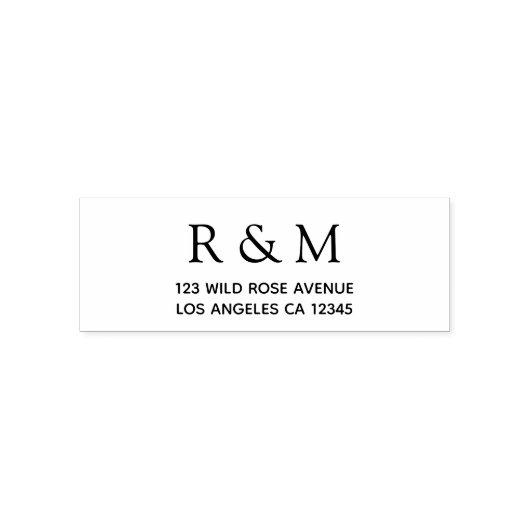 Monogram eenvoudig schoon minimalistisch retouradr  zelfinktende stempel (Design)