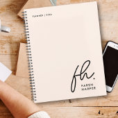 Monogram Eenvoudig Script Blush Pink Gepersonalise Planner