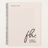 Monogram Eenvoudig Script Blush Pink Gepersonalise Planner (Voorkant)