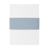 Monogram Eenvoudig Stofblauw Trouwen Uitnodigingen Wikkel (Achterkant Voorbeeld)