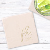 Monogram Eenvoudig Vrouwelijk Script Blush Pink Go Stenen Onderzetter