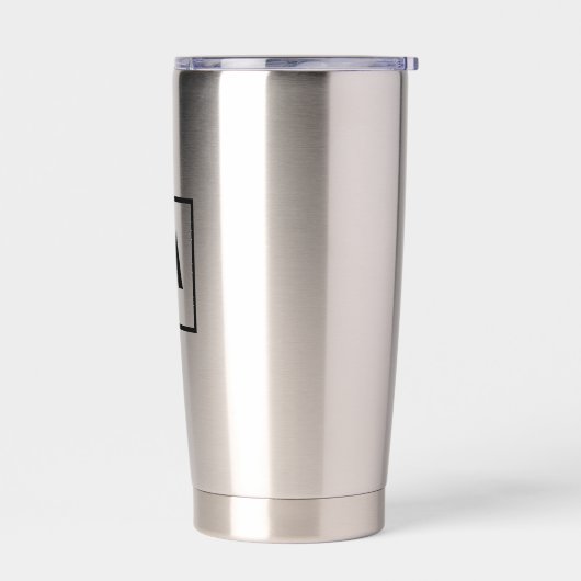 Monogram Eenvoudig Zwart Modern Geïsoleerde Drinkbeker (Links)