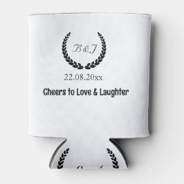 Monogram eenvoudig Zwart & wit bruiloft gunsten ga Blikjeskoeler