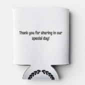 Monogram eenvoudig Zwart & wit bruiloft gunsten ga Blikjeskoeler (Achterkant)