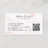 Monogram eenvoudige Blush Pink Marble Typografie Visitekaartje (Achterkant)
