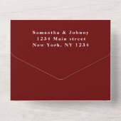 Monogram Eenvoudige Bourgogne Kalligrafie Bruiloft All In One Uitnodiging (Achterkant)