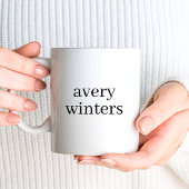 Monogram | Eenvoudige Elegant Zwart Wit Initiaal N Koffiemok