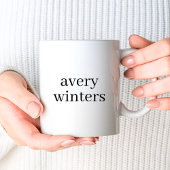 Monogram | Eenvoudige Elegant Zwart Wit Initiaal N Koffiemok