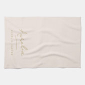 Monogram Eenvoudige Elegante Handtekening Minimale Theedoek (Horizontaal)