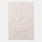 Monogram Eenvoudige Elegante Handtekening Minimale Theedoek (Verticaal)