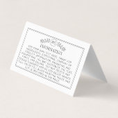 Monogram Eenvoudige elegante zwarte & witte koptek Visitekaartje (Achterkant)