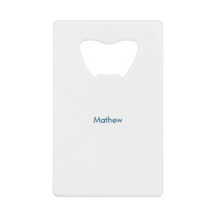 monogram eenvoudige initiaal letter add jouw naam creditkaart flessenopener