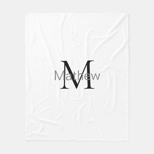 monogram eenvoudige initiaal letter add jouw naam fleece deken (Voorkant)