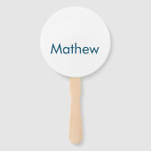 monogram eenvoudige initiaal letter add jouw naam  handwaaier (Achterkant)