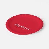 monogram eenvoudige initiaal letter add jouw naam  papieren bordje (Gekanteld)