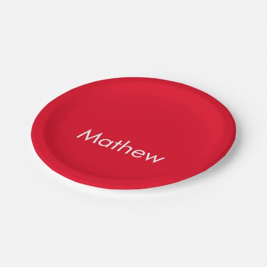 monogram eenvoudige initiaal letter add jouw naam  papieren bordje (Gekanteld)