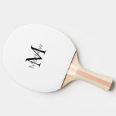 monogram eenvoudige initiaal letter add jouw naam  tafeltennisbatje (Zijkant)