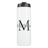 monogram eenvoudige initiaal letter add jouw naam thermosbeker (Voorkant)