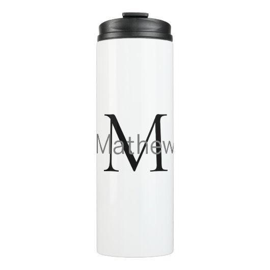 monogram eenvoudige initiaal letter add jouw naam thermosbeker (Voorkant)