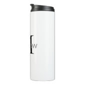 monogram eenvoudige initiaal letter add jouw naam thermosbeker (Geroteerd rechts)