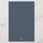 Monogram Eenvoudige Marine Blauw Wit Gepersonalise Briefpapier (Achterkant)