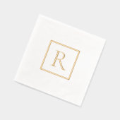 Monogram Eenvoudige Minimalistische Gold Foil serv Folie Servetten (Links)