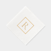 Monogram Eenvoudige Minimalistische Gold Foil serv Folie Servetten (Rechts)