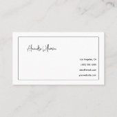 Monogram Eenvoudige, moderne, horizontale foto van Visitekaartje (Achterkant)