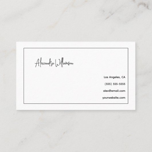 Monogram Eenvoudige, moderne, horizontale foto van Visitekaartje (Achterkant)