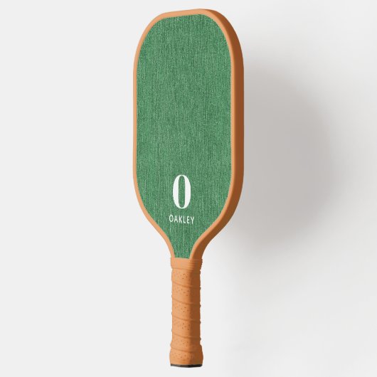 Monogram Eenvoudige Moderne Lente Groene Denim Pri Pickleball Paddle (Links)