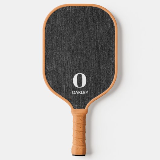 Monogram Eenvoudige Moderne Lente Groene Denim Pri Pickleball Paddle (Achterkant)