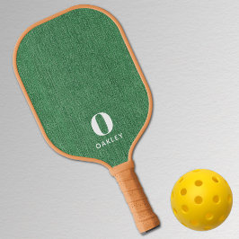 Monogram Eenvoudige Moderne Lente Groene Denim Pri Pickleball Paddle