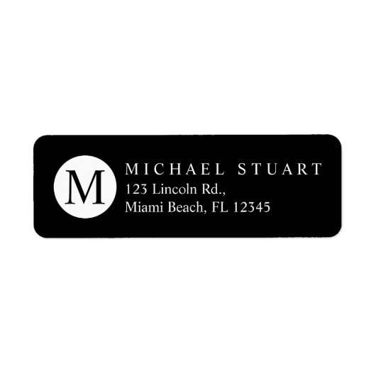 Monogram | Eenvoudige moderne minimalistische aang Etiket (Voorkant)